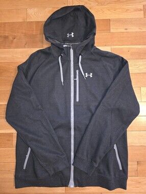Under Armour Men's Dark Gray Full-Zip Hooded Soft Shell Performance Jacket - XXL